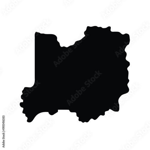 Detailed vector map of the African nation of Niger on white background