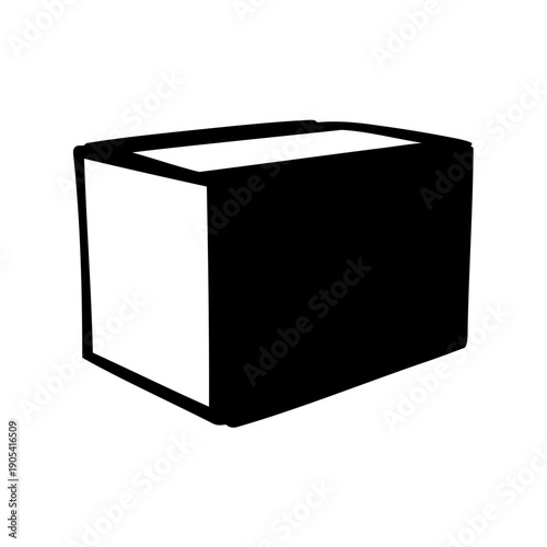 Abstract Monochrome Rectangular Cuboid with White and Black Contrast Design