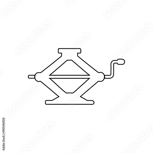 car jack outline lifting tool for vehicle repair isolated on white background