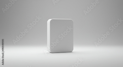 Blank White Rectangle on White Background for Product Mockups and Presentations