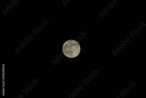 A Full Moon in a Black Night Sky