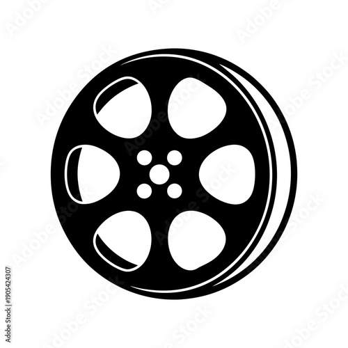 Film Reel Movie Isolated on White Background.