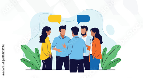 Diverse group of people communicating effectively