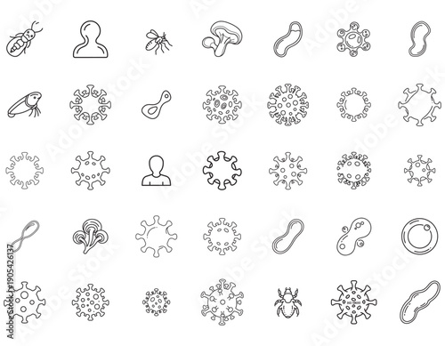 A Comprehensive Collection of Microorganism and Biological Icons for Scientific and Medical Applications