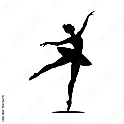 Elegant Ballet Jumping Dancer Studio Portrait.