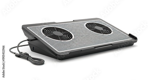 Cooling pad with two fans for laptops and electronic devices to prevent overheating