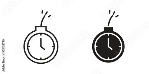 Time bomb icon. Trendy stroke signs for website, apps and UI. Premium set of thin line icons.