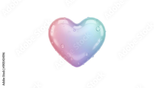 Wallpaper Mural Social media like heart icon, glossy 3D emoji style, pastel color, transparent background Torontodigital.ca