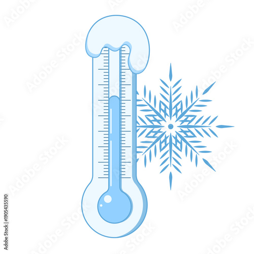 Simple vector Thermometer isolated transparent background. Cold weather temperature gauge template design. Editable stroke. EPS 10