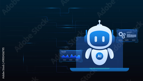 AI workflow automation artificial intelligence. ai agent workflow diagram dashboard machine learning showing processing system, analytics panel and modular automation steps.