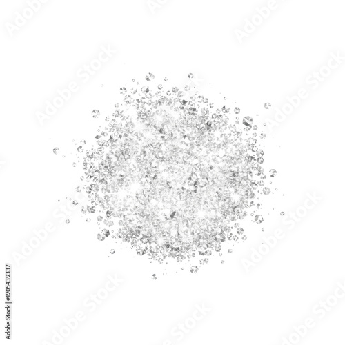 Sugar or Salt Crystals on Black Background