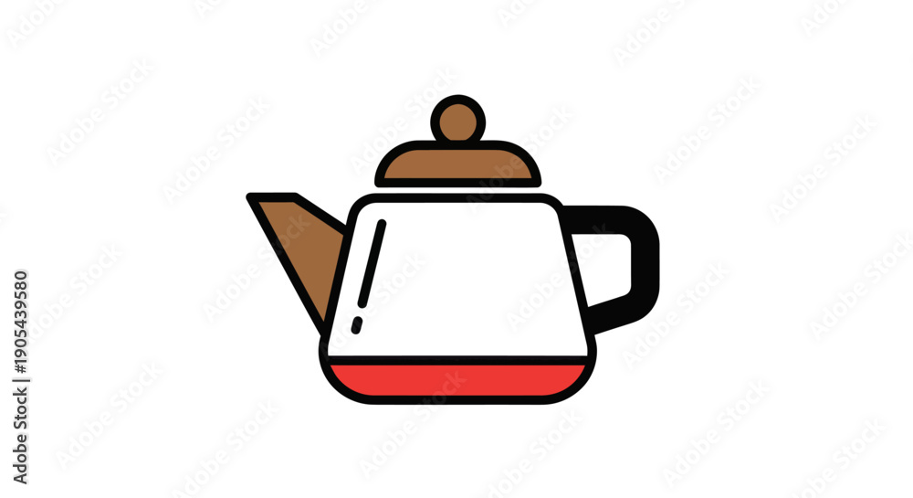 Obraz premium Illustrated teapot on white background