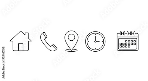 Set of Hand Drawn Icons for Communication and Business.