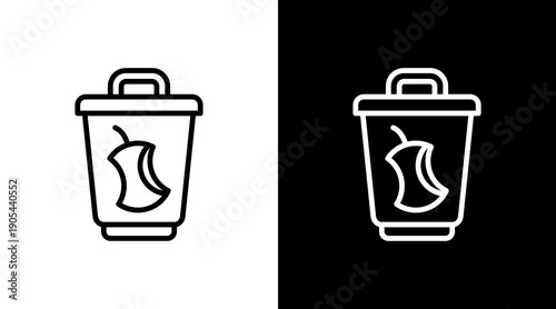 Food Waste  White Icon Set Design