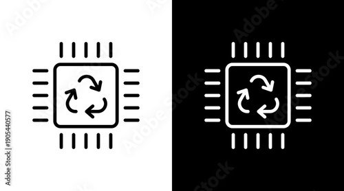 Electronic Waste  White Icon Set Design