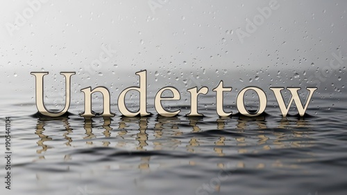 Undertow Text on Rippling Water Surface.