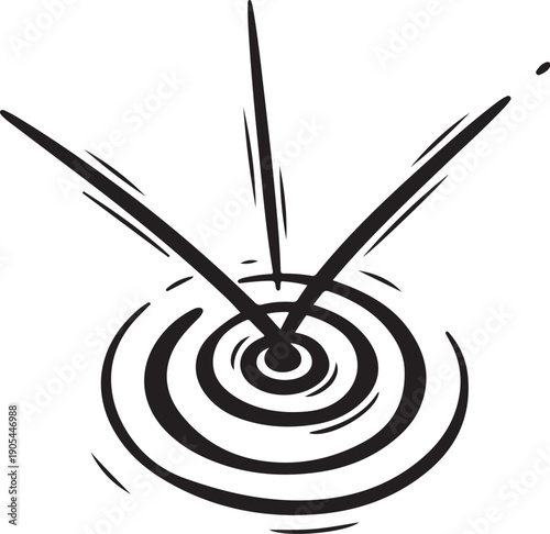 Black and white illustration of ripples in water surface