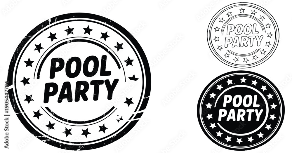 Obraz premium summer pool party fun vector badge illustration.
