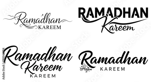 Ramadan Kareem elegant typography designs for Islamic holiday