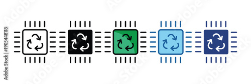 Electronic Waste  Icon Set Multiple Style Collection