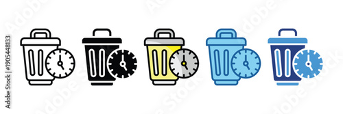 Waste Time  Icon Set Multiple Style Collection