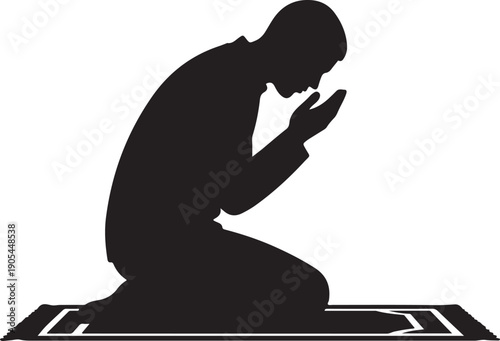 Praying human silhouette