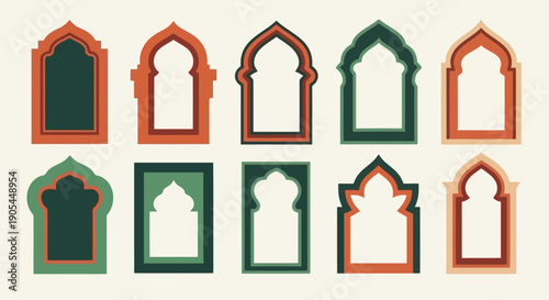 Collection of Islamic Arched Window Frames.