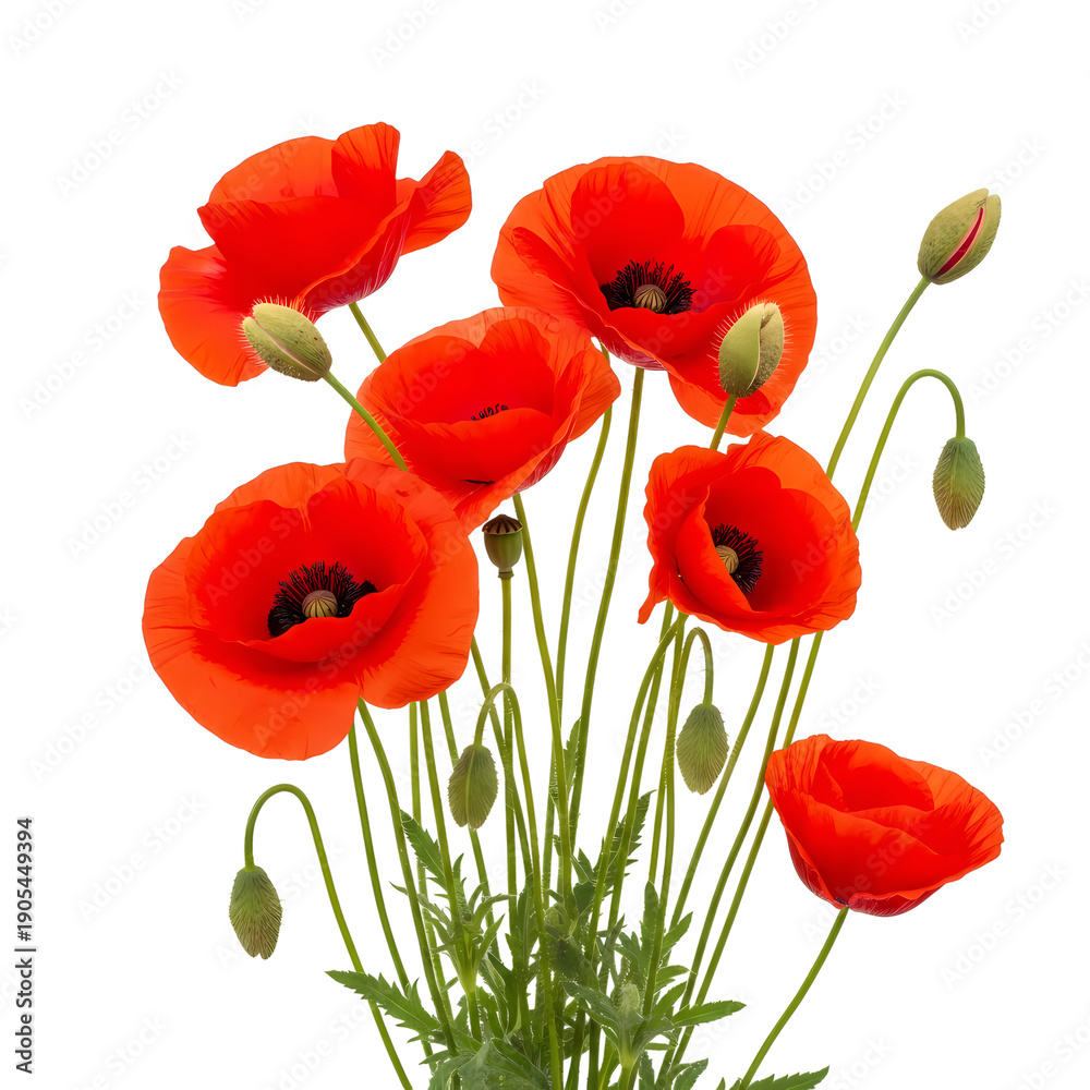Fototapeta premium Vibrant orange poppies in full bloom