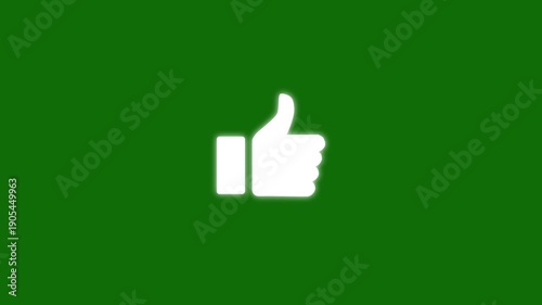 Hand thumb up icon like icon in flat design isolated on green screen background. Perfect for social media, approval, feedback, and positive reactions.