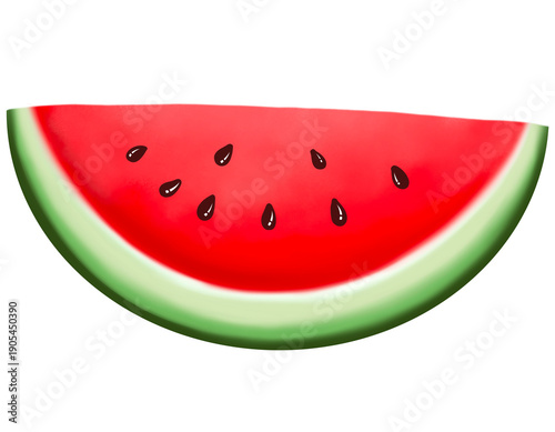 A drawing of a slice of watermelon.