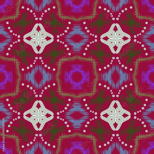 Luxury 3D Jewel Mandala Seamless Pattern with Gold and Gemstone Ornaments on Royal Blue Background, Elegant Ethnic Floral Motif for Premium Fashion Textile, Jewelry Branding and Gift Wrap Design