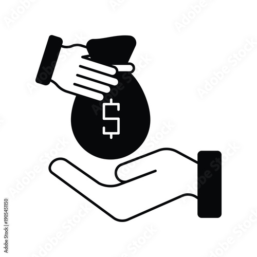Corruption icon with white background vector stock illustration