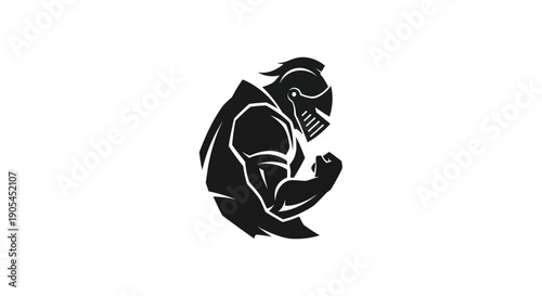 Knight silhouette illustration on white