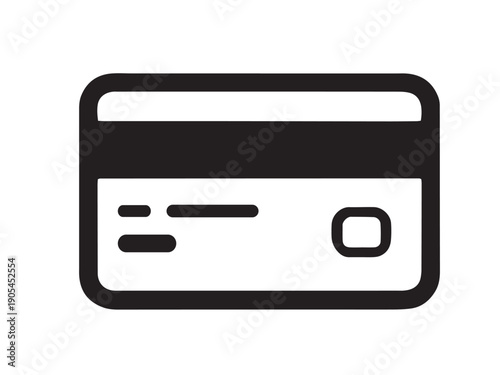 Electronic payment method symbol – Simple cartoon debit card vector illustration