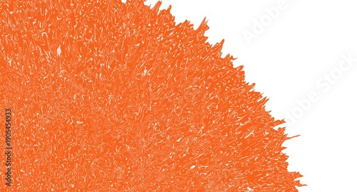 Abstract background color orange lver glitter shimmering blue fringe edge on white background Semicircular festive sparkle texture vibrant