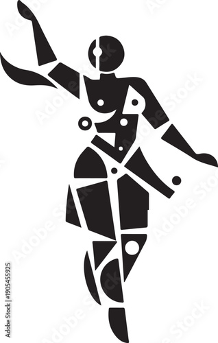 modern human figure silhouette wall poster.