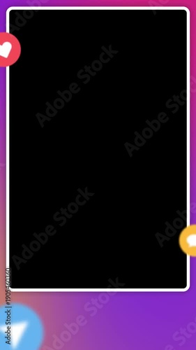 Vertical frame for social media video with transparent background. Transparent Background Alpha Channel Only On 4K