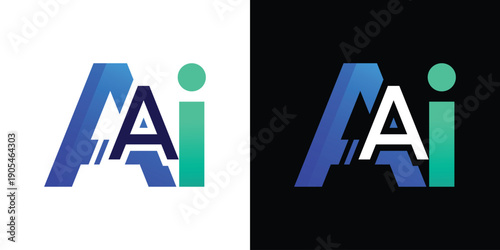 AI generated icon, futuristic digital logo