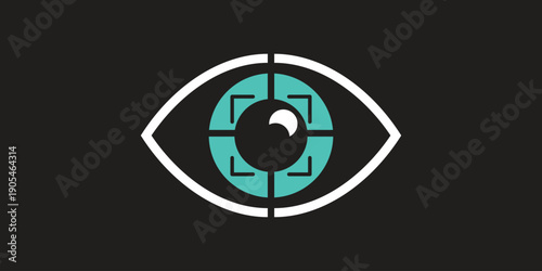camera shutter icons. eye and camera vector illustration