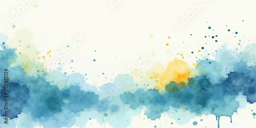 An abstract colorful watercolor background featuring a grunge texture design with vibrant ink splashes, paint splatters, and liquid brush stains in a green vector pattern illustration