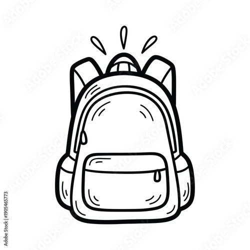 Cartoonstyle illustration of a backpack with sweat drops on it  school bag  travel bag