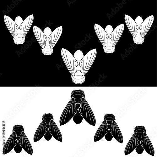 close up view of bee insect animal vector silhouette illustration