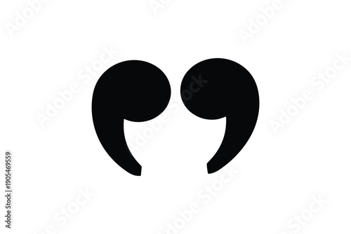 Minimalist black and white speech mark icon ideal for quotes or citation symbols in typography design