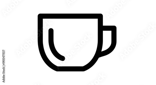 Minimalist coffee cup icon isolated