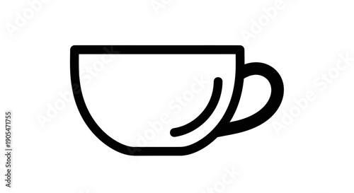 Minimalist coffee cup icon isolated