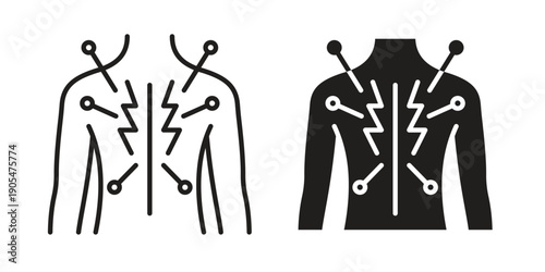 Acupuncture icons in different styles. Simple icon design
