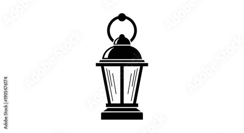 Minimalist Vintage Lantern Silhouette