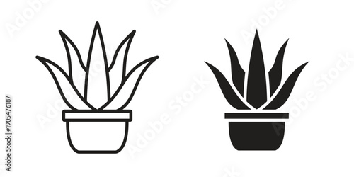 Aloe vera icons in different styles. Simple icon design