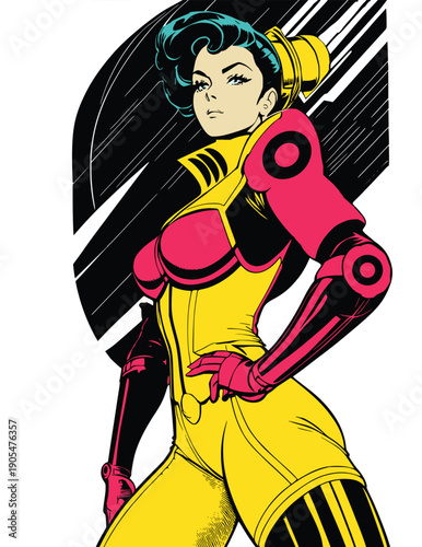 Vector illustration of a cartoon boxer boy character as a superhero sport player and kid fighter running with a ball in a comic style