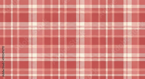 Seamless Red Plaid Pattern Rustic Checkered Fabric Texture
